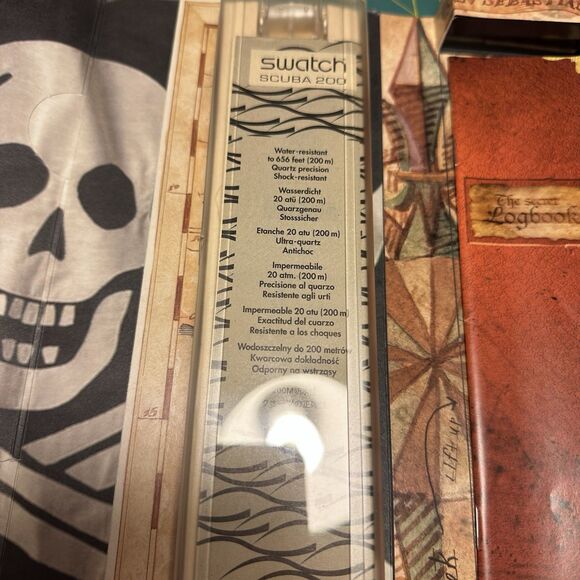 NEW Swatch Scuba 200 Watch UNCINO PIRATE SDB902 with Original Box & Papers 1999 - Picture 10 of 11